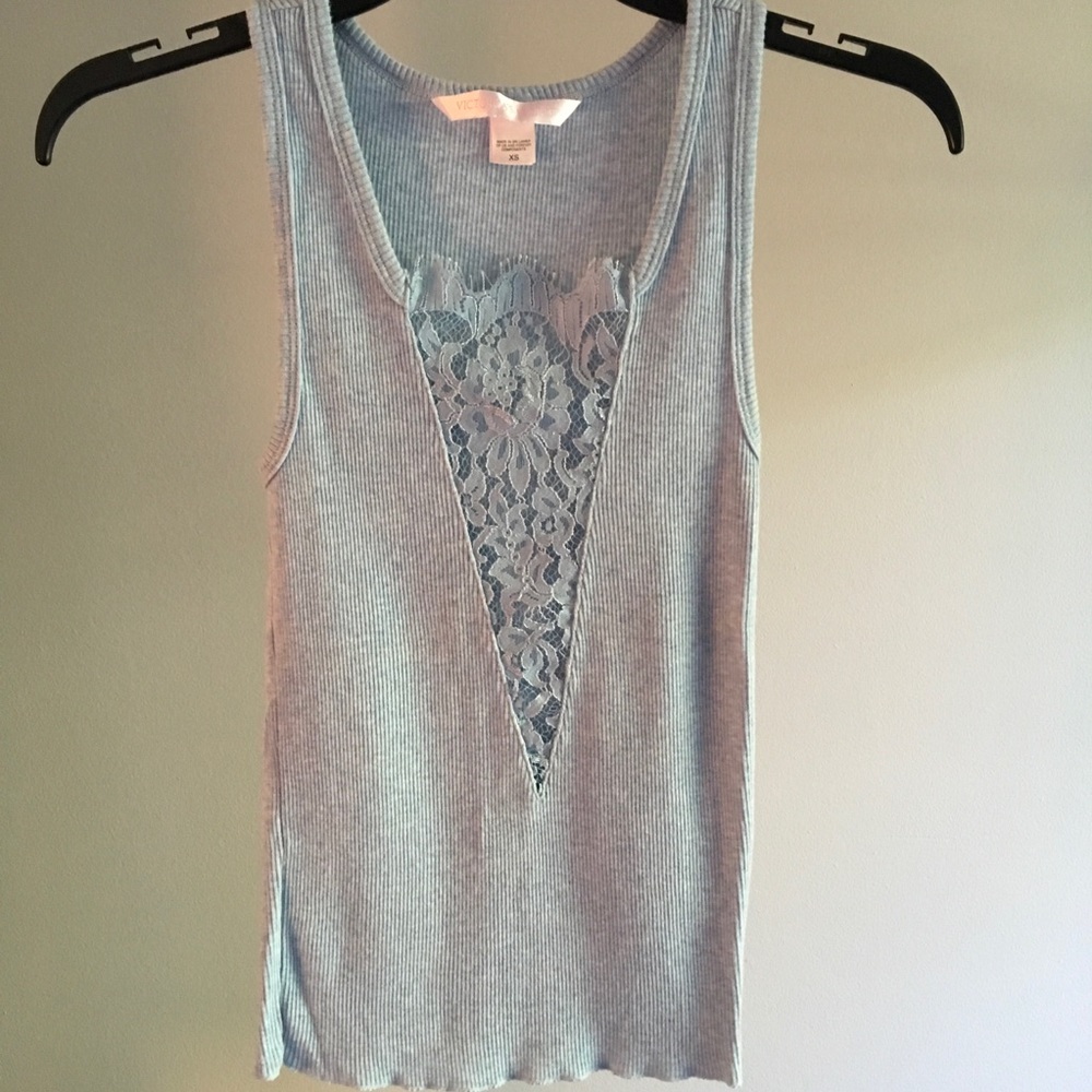 NWOT Victoria’s Secret Blue Ribbed Tank. X Small.